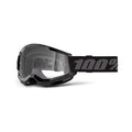 100% maschera cross motard Strata 2 nera lente trasparente