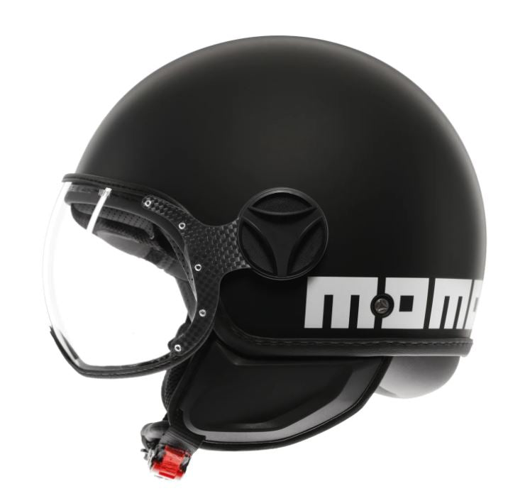 Momodesign Momo casco jet Fgtr classic nero opaco decal bianca