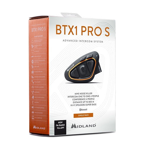 Midland BTX-1 PRO S interfono moto bluetooth confezione singola