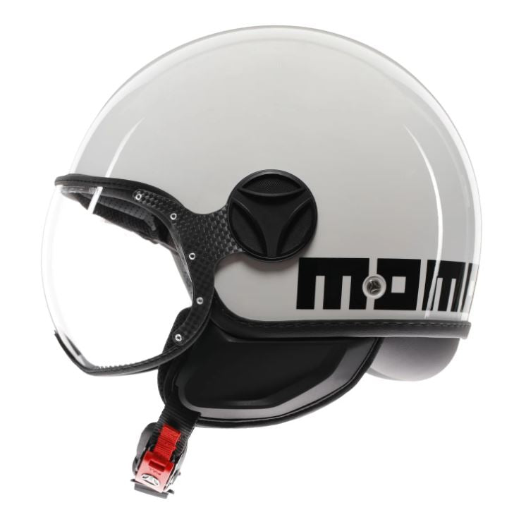 Momodesign Momo casco jet Fgtr classic bianco lucido decal nera