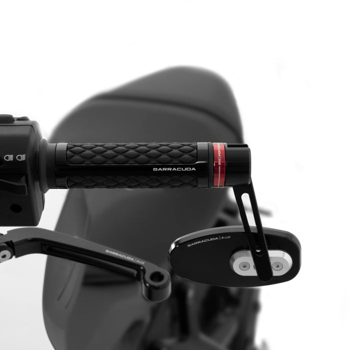 Barracuda coppia specchi SKIN-R BAR-END neri alluminio