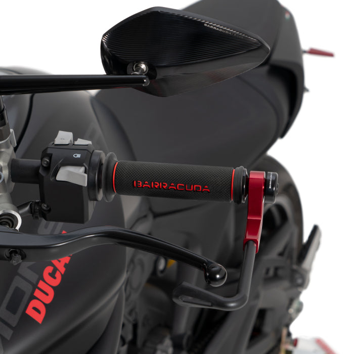 N1026-BRR coppia manopole basic Racing nero rosse