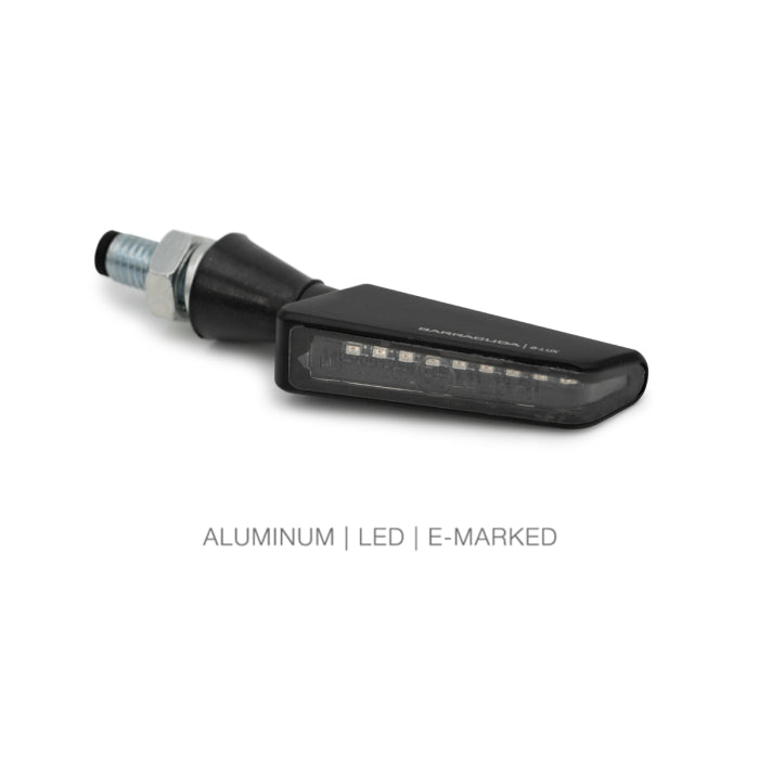 Barracuda coppia frecce moto SQ-LED sequenziali in alluminio nere