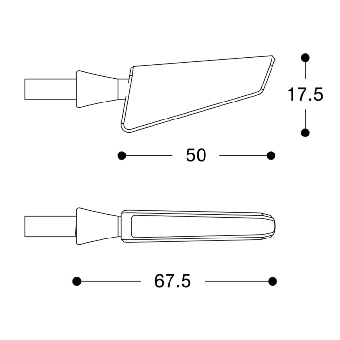 Barracuda coppia frecce moto SQ-LED sequenziali in alluminio nere