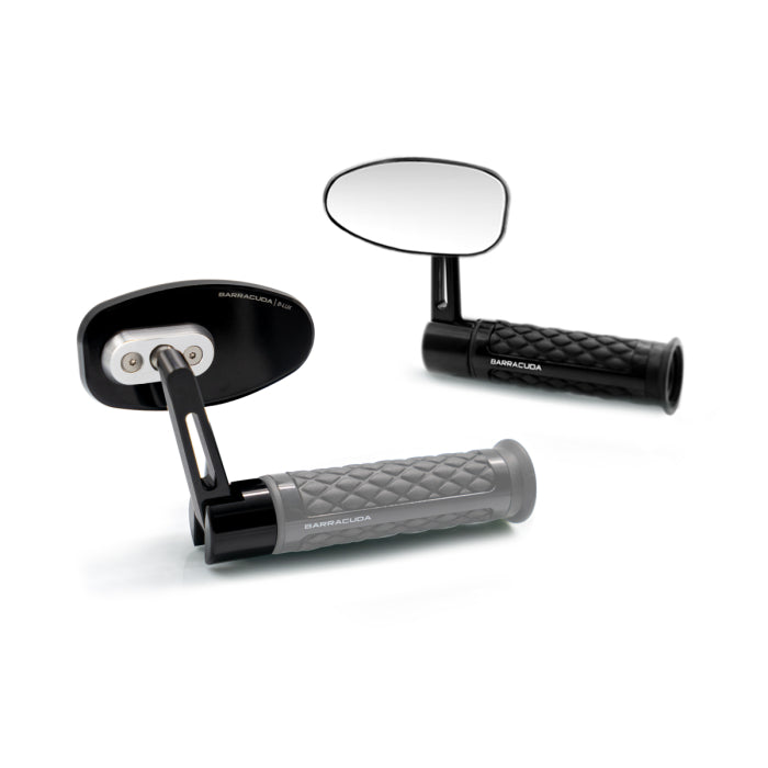 Barracuda coppia specchi SKIN-R BAR-END neri alluminio