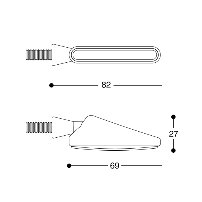 Barracuda coppia frecce SQB-LED basic sequenziali nere