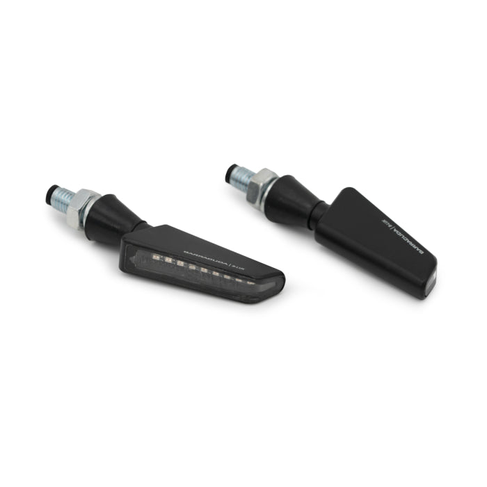 Barracuda coppia frecce moto SQ-LED sequenziali in alluminio nere